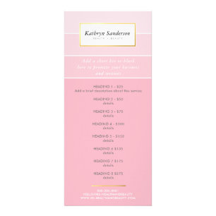 Carte Publicitaire PROMO PRIX SERVICES LISTE moderne chic pink ombre
