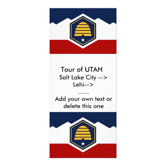 Carte Publicitaire Rack Card with Flag of Utah, USA (Devant)
