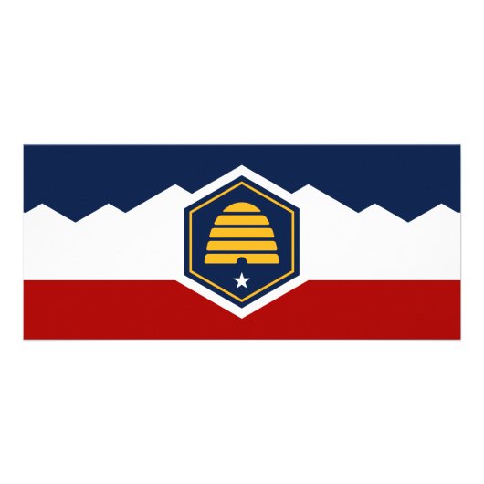 Carte Publicitaire Rack Card with Flag of Utah, USA (Dos)