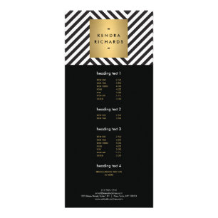Carte Publicitaire Rayure Noir Blanc Or Minimaliste Moderne