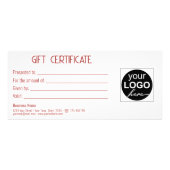 Carte Publicitaire Red Bow Belle boîte à cadeaux Coeur blanc (Dos)