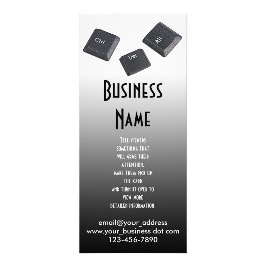 Carte Publicitaire Redémarrer les clés de l'ordinateur (Devant)