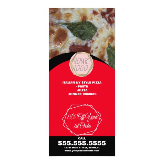Carte Publicitaire Restaurant Pizza Spécialités du déjeuner Affaires (Devant)