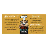 Carte Publicitaire Restauration promotion d'entreprise Menu.Chef.Pers (Dos)