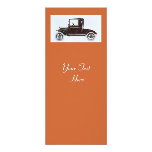 Carte Publicitaire RETRO CARS 2- réparation automobile brun (Dos)