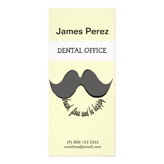 Carte Publicitaire Rire Dentiste Dentiste Moustache Floss (Devant)