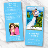 Carte Publicitaire Romance Writer Book Cover | Author Photo Back Blue