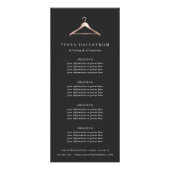 Carte Publicitaire Rose Gold Hanger | Tarification ou services (Devant)