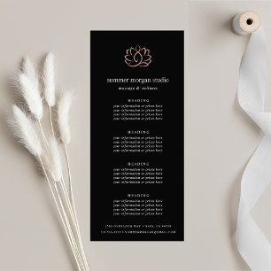 Carte Publicitaire Rose Gold Lotus Prix ou services Spas