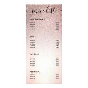 Carte Publicitaire Rose moderne Gold Parties scintillant Spa Salon Li