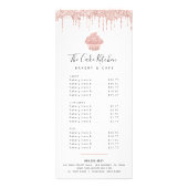 Carte Publicitaire Rose Rose Gold Parties scintillant Cupcake Bakery  (Devant)