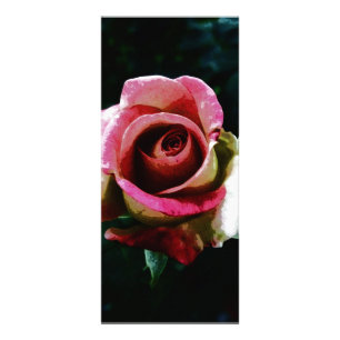Carte Publicitaire Rose rouge peinte à l'huile
