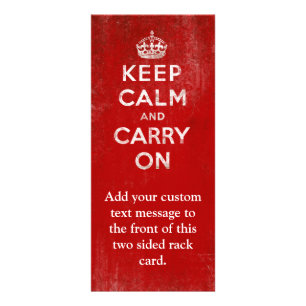 Carte Publicitaire Rouge-foncé vintages affligés gardent le calme e