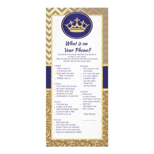 Carte Publicitaire Royal Prince What on Your Phone Game (Devant)