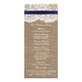 Carte Publicitaire Ruban de la Marine sur Burlap & Lace Wedding Progr (Dos)