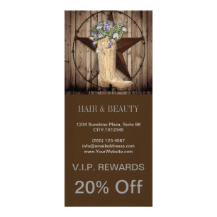 Carte Publicitaire rustic barn wood wildflower Western country cowboy