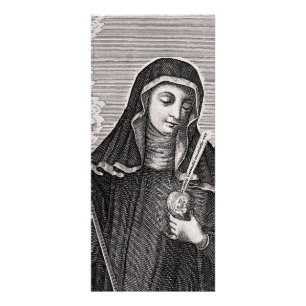 Carte Publicitaire Saint Gertrude le Grand Allemand bénédictin mystiq