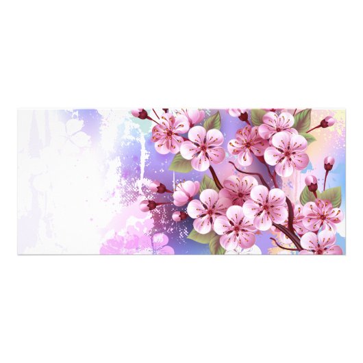 Carte Publicitaire Sakura rose sur la peinture Arrière - plan (Devant)
