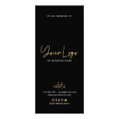 Carte Publicitaire Salon Black & Faux Gold Logo Prix Moderne (Dos)