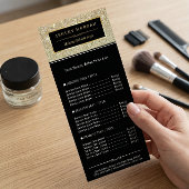 Carte Publicitaire Salon de Beauté Funky Gold Parties scintillant Gla