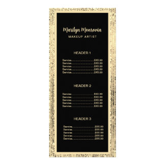 Carte Publicitaire Salon de beauté Gold et Black Glam
