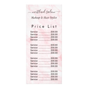Carte Publicitaire Salon de beauté Pink Marble