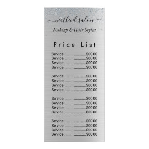 Carte Publicitaire Salon de beauté Silver Glitter
