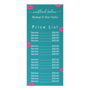 Carte Publicitaire Salon de beauté Teal Green Lips