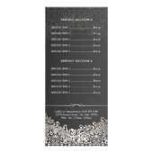 Carte Publicitaire Salon de cheveux Elegant Argent foncé Damask Tarif (Dos)