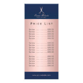 Carte Publicitaire Salon de cheveux Rose Gold Ciseau Marine bleu List (Devant)
