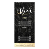 Carte Publicitaire Salon de maquillage de cheveux Tarifs Ciseaux noir (Devant)