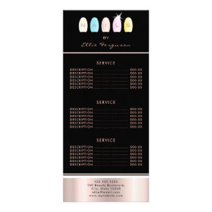 Carte Publicitaire Salon de technicien en ongle Parties scintillant G