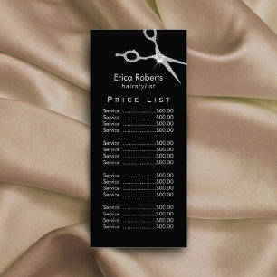 Carte Publicitaire Salon des cheveux ciseaux Parties scintillant arge