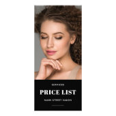 Carte Publicitaire Salon moderne des cheveux photo QR Code Prix (Devant)