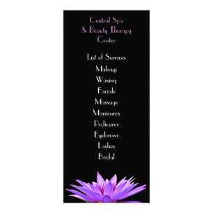 Carte Publicitaire Salon spa Lotus Flower Liste des services Liste de