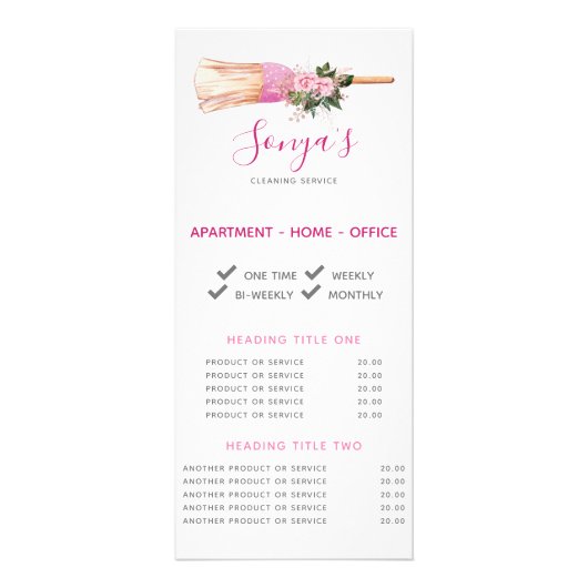 Carte Publicitaire Service de nettoyage Broom Business Promotion (Devant)