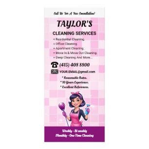 Carte Publicitaire Service de nettoyage de maison de dame de nettoyag