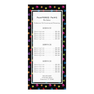 Carte Publicitaire Service de salon pour animaux à empreintes de patt