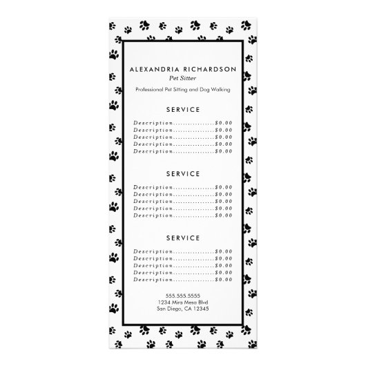 Carte Publicitaire Service d'installation pour animaux de compagnie M (Devant)