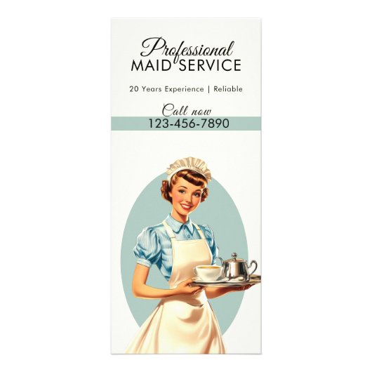 Carte Publicitaire Service ménager professionnel Rétro (Devant)