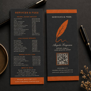 Carte Publicitaire Services de notaire public élégants au charbon de