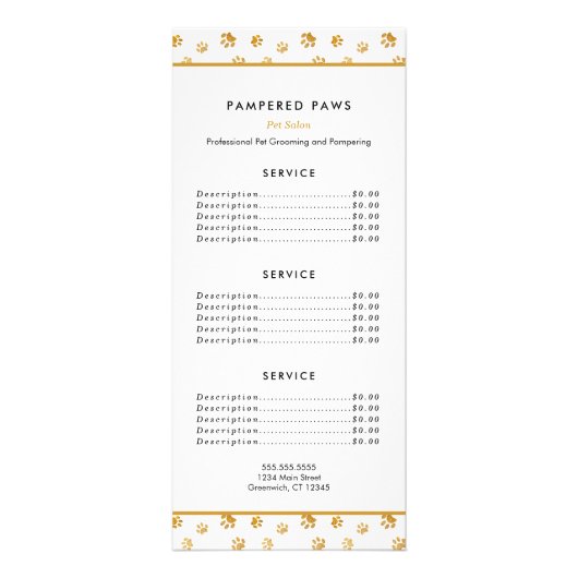 Carte Publicitaire Services de salon pour animaux professionnels Empr (Dos)