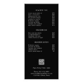 Carte Publicitaire Simple Black Contemporain Tarification Moderne (Dos)