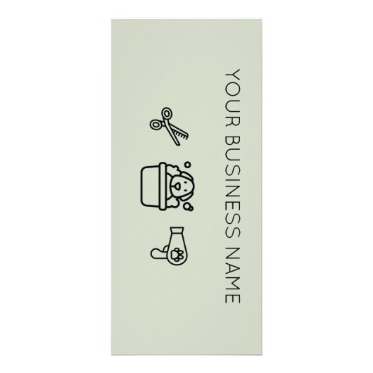 Carte Publicitaire Simple Dog grooming service price list  (Dos)
