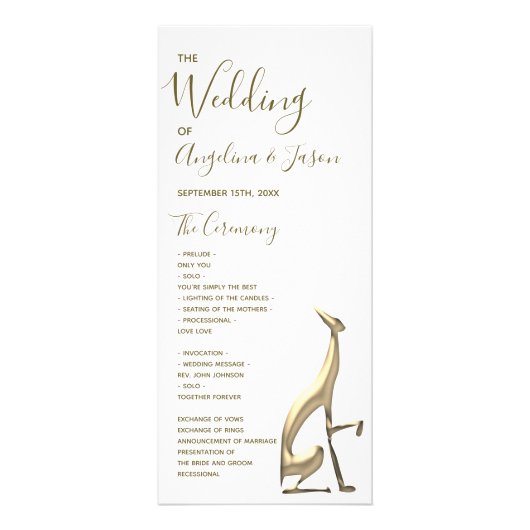 Carte Publicitaire Simple mariage en or (Devant)