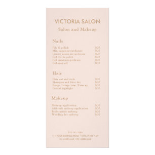 Carte Publicitaire Simple Moderne Chic Unique Pale Blush Salon Maquil