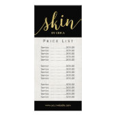 Carte Publicitaire Skincare Salon Spa Esthétique Élégant Tarification (Devant)