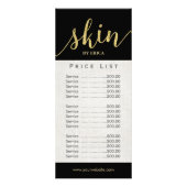 Carte Publicitaire Skincare Salon Spa Esthétique Élégant Tarification (Dos)