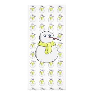 Carte Publicitaire Snowman portant une écharpe jaune