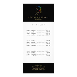 Carte Publicitaire Soin Logo Main Reiki, Massage, Wellness Noir
